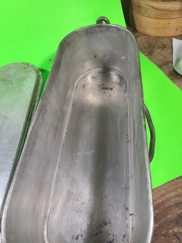Vintage Aluminum Fish Poacher Lidded Oval 15" Pan w/ Lifter; Marked FRANCE 40 - Picture 5 of 10