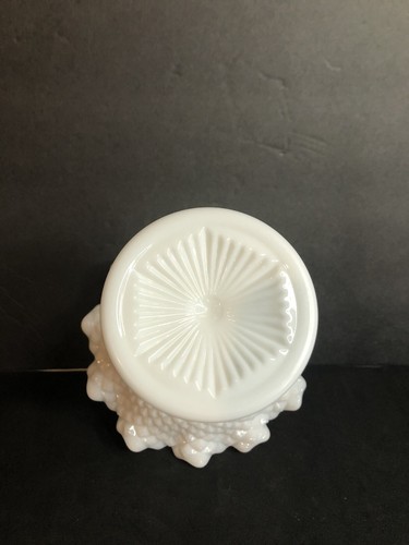 Vtg Westmoreland White Hobnail Milk Glass Ruffled Pedestal Bowl & Candy Dish - Picture 8 of 9