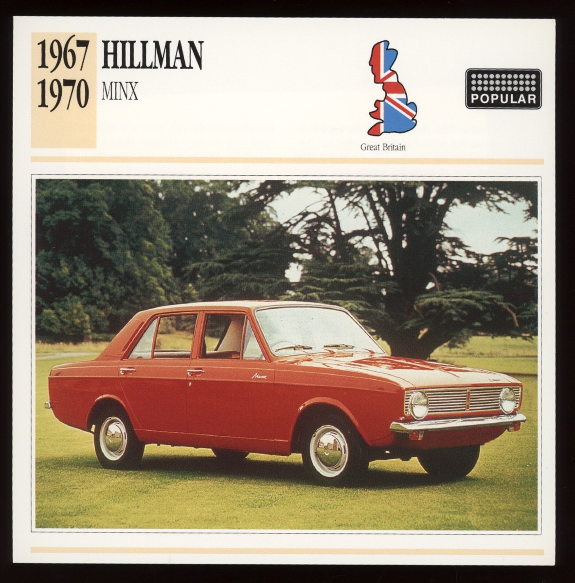 1967 - 1970 Hillman Minx Classic Cars Card | eBay