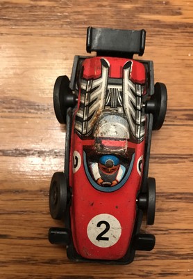 Vintage 1950 Gama Tin Toy Friction Powered Race Car 2 W Driver 3 1 2 L Vgc Ebay