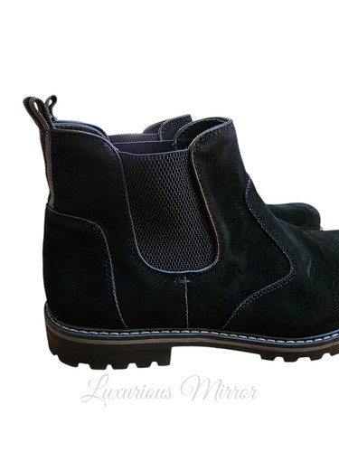 Stivaletti J75 By Jump uomo Chelsea neri scamosciati Jake pull on taglia 12 NUOVI - Foto 4 di 7