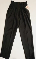 Vtg 80's Gitano Women's Dark Gray High Rise Pleated Waist Zip Back Pants Size 28