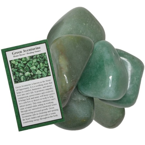 1/2 lb Green Aventurine Tumbled Stones - Grade 1 - XXLarge - 1.75" to 2.5" Avg. - Foto 2 di 3