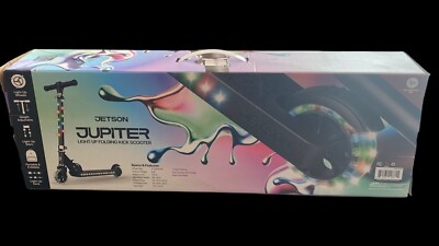Jetson Jupiter Light-Up Folding Kick Scooter For Kids 5+  132 Lb Weight Limit  L