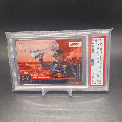 2022 Topps Now F1 Max Verstappen #63 Red 39/99 PSA 10 Back-To-Back World Champ - 第 1/2 張圖片