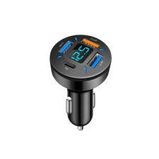 4 Ports Usb Pd Type-c Phone Charger Qc 3.0 Fast Charging Adapter Car Accessories