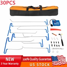 30pcs B Style Push Rods Spring Kit Car Paintless Dent Repair Hail Removal Tool