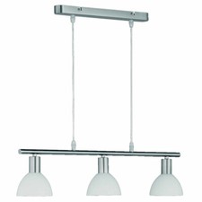 Reality|Trio Pendelleuchte Hängelampe, 3-flammig, nickel matt, Glasschirm weiß
