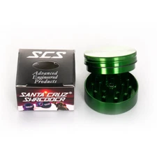 Medium 2 Piece Gloss Herb Grinders by Santa Cruz Shredder-Green