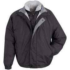 RED KAP Jacket {{5XL}} 3-Piece w/ Reversible Zip In/Out Vest, Hoodie {Black}