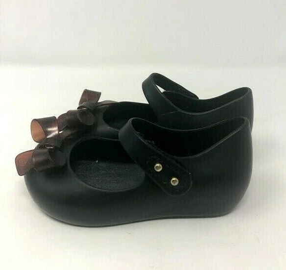 Мини Melissa девочек черный черепаховый коричневый бант Ultragirl плоский туфли 7 - Изображение 4 из 4