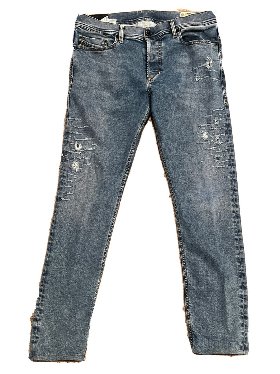 Diesel Denim Jeans TEPPHAR Size 32x30 Distressed Slim Carrot