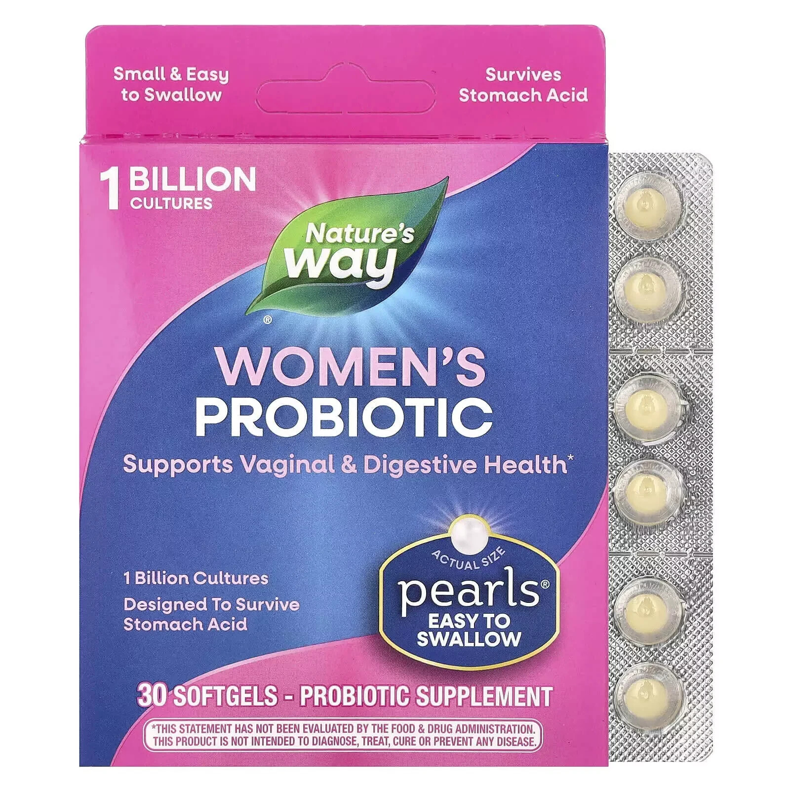 Nature's Way, Probiotic Pearls Women's, Vaginal & Digestive Health, 30 Softgels - Image 2