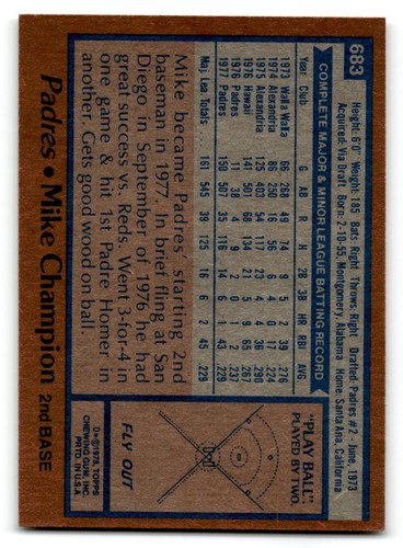 1978 Topps Baseball #501-726 EX/MT to NM You Choose Complete Your Set - Picture 349 of 425