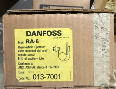 Danfoss 013-7001 Thermostatic Operator Valve Dial & Sensor RA-6 New Old Stock