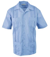 FOXFIRE Sportswear Men's Embroidered Poly/Cotton Guayabera Wedding Shirt #321
