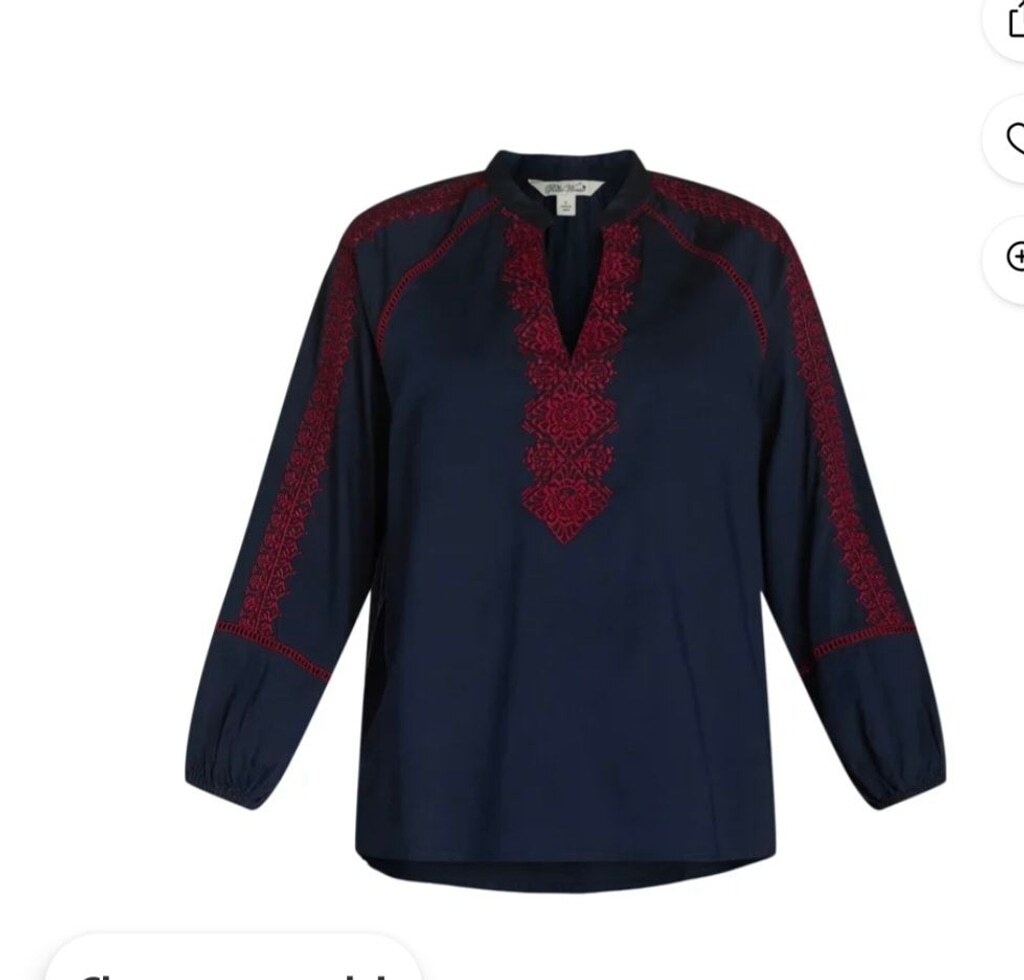 Drawer - deres デレスblooming embroidery blouse NAVY SARA WIDE ARM BLOUSE IN SILK CHARMEUSE PRUSSIAN BLUE