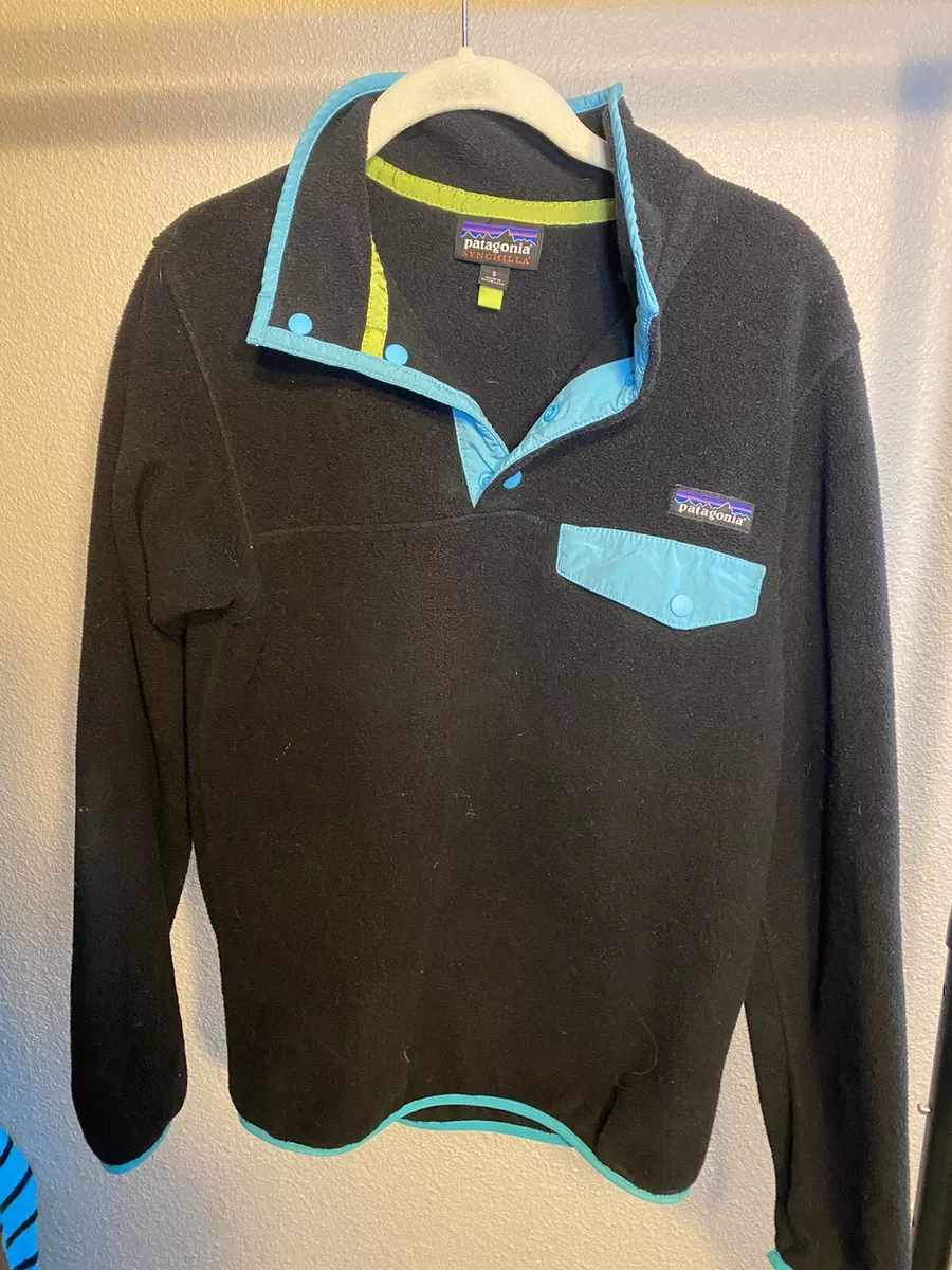 Patagonia Synchilla Snap-T Fleece Black blue Pullover Jacket