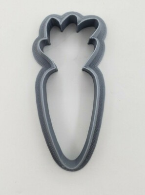3D Printed Carrot Cookie Cutter Silver PLA Plastic
