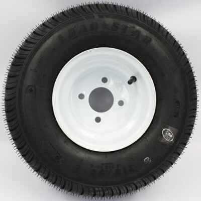 LoadStar 4-hole 8'' x 7'' White Trailer Wheel & Tire 215/60-8 4ply