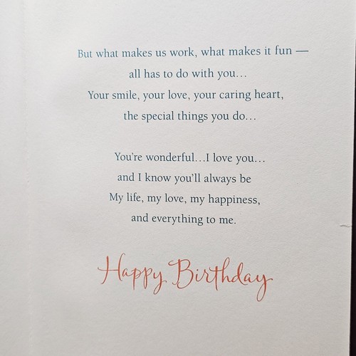 American Greetings Birthday Card 6x8 For Husband Orange Navy Blue Copper Leaves - Picture 9 of 10