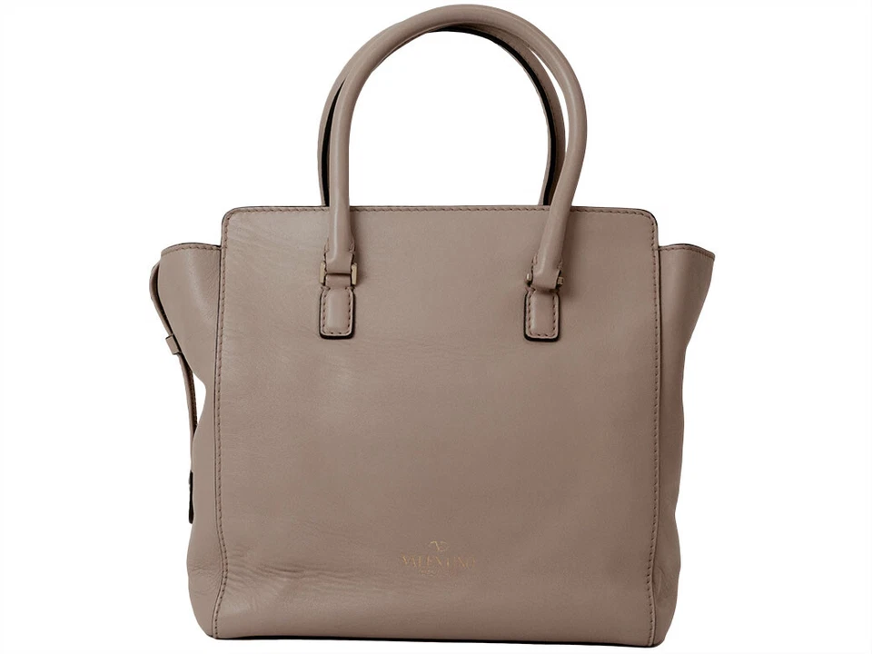 Valentino Stone Jewel 2-Way Handbag Pink Leather Tote Bag Women Rhinestone Large - Image 3 of 4