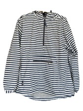 Charles River Apparel Womens Chatham Anorak Striped Blue And White Long Sleeve
