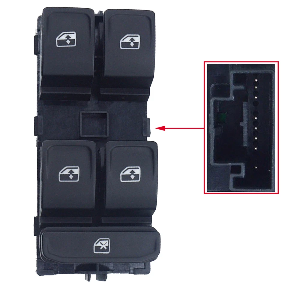 Bouton Commande Interrupteur de Leve vitre avant gauche 5G0959857B 5G0959857BWHS - Photo 3/4