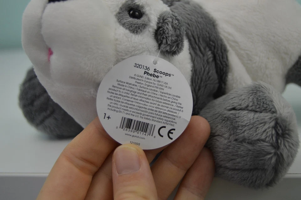 Gund Scoops Phebe Panda Bear Plush Stuffed Animal Toy Gray White 320136 - Image 2 of 4