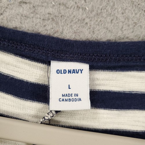 Old Navy T Shirt Dress Womens Large Blue Striped Nautical Shift - Picture 7 of 10
