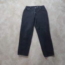vintage Levi's 550 Relaxed Tapered Jeans Women's 14 Black High Rise Made in USA