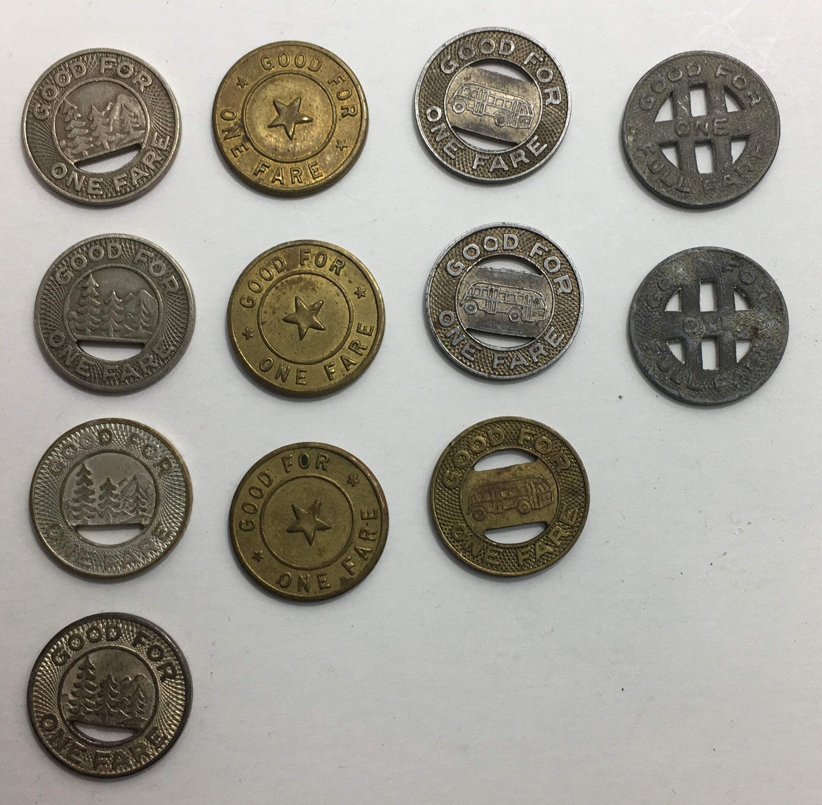 Antique Transit Tokens - Seattle - Honolulu - Port Orchard - Charleston - 12 Tok - second product detail image