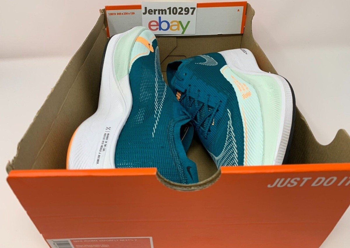 Size 11.5 & 12 Men\'s Nike ZoomX Vaporfly Next% 2 Teal White CU4111 301 MSRP $250 Size 11.5 - Nike ZoomX Vaporfly NEXT% 2 Bright Spruce for  main image 2