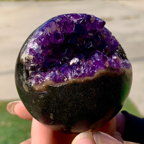 218G Natural Uruguayan Amethyst Quartz crystal open smile ball therapy - 第 19/19 張圖片
