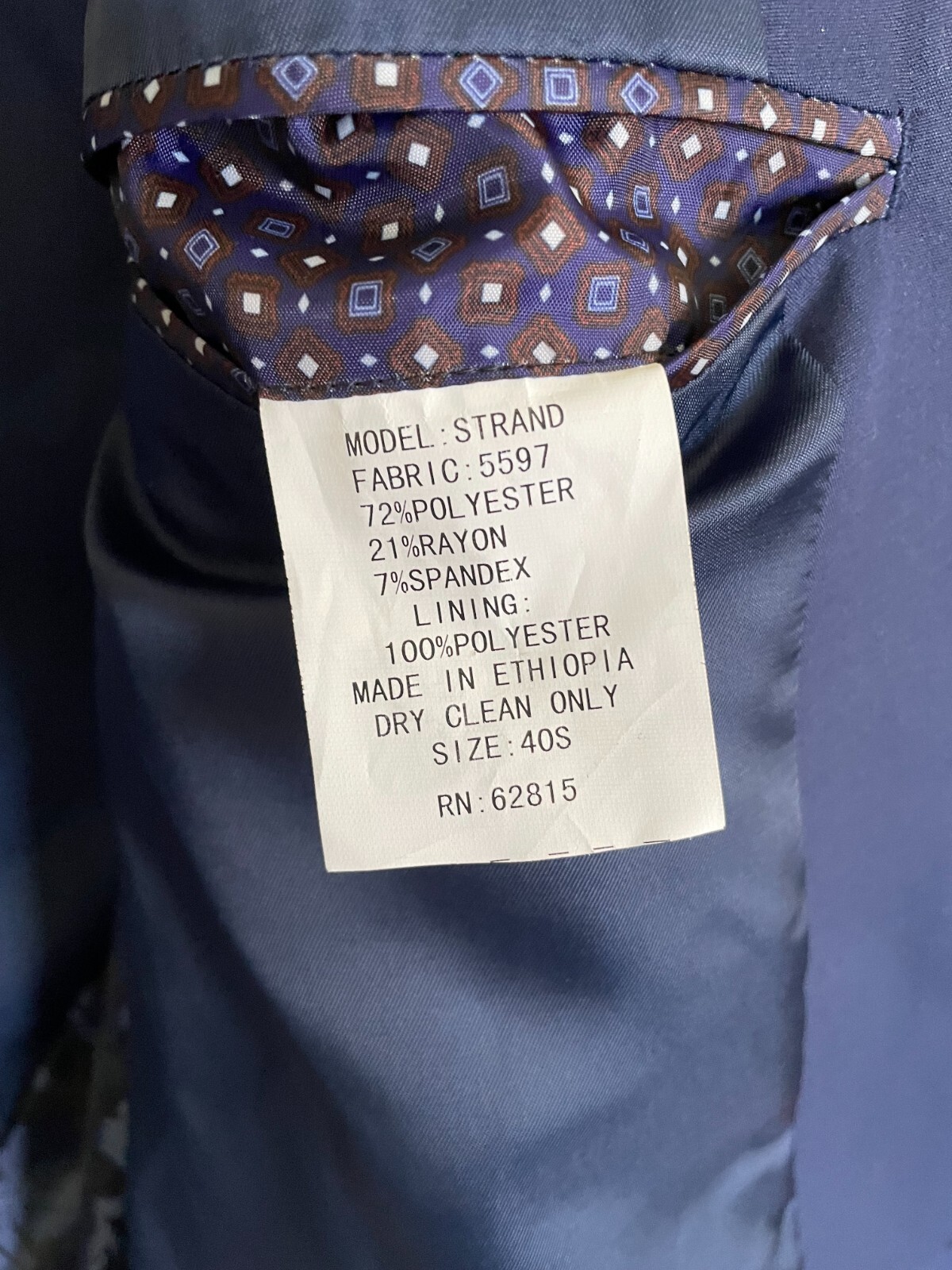 FILA GIACCA A STRAND DA UOMO THE SAVILE ROW TAGLIA 40 S BLU NUOVA