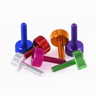Computer DIY Schrauben M4 x 15mm Aluminium Rändelschraube Flache Rändelschrauben - Bild 1 von 4