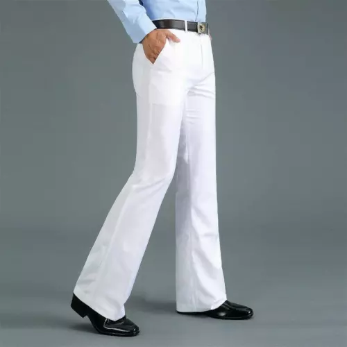 Herren Glockenboden Hose Schlag Formell Elegant Slim Fit Freizeithose - Bild 16 von 25