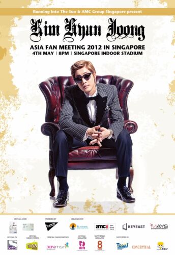 AFFICHE KIM HYUN JOONG "ASIA FAN MEETING" 2012 SINGAPOUR CONCERT TOUR - K-Pop, R&B - Photo 1/1