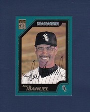 Jerry Manuel signed Chicago White Sox 2000 Topps baseball card