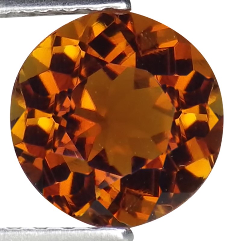 1.41 Ct Natural Tourmaline IGI Certified Gemstone Orangy Brown Round Cut