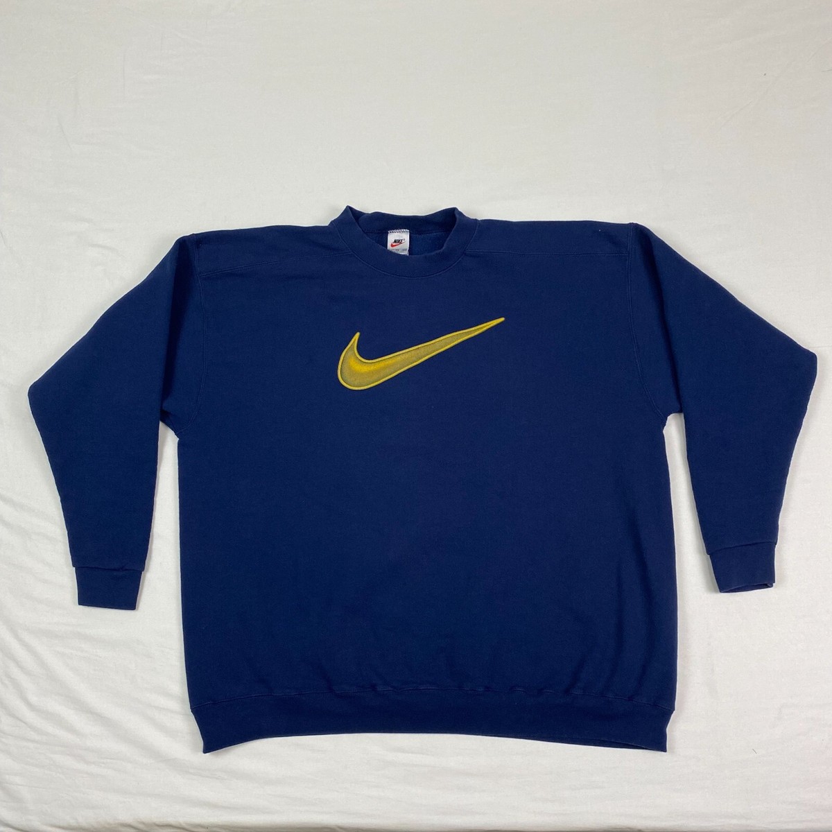 Vintage Nike Sweatshirt Mens XXL 2XL Crewneck Swoosh 90s White tag blue |  eBay