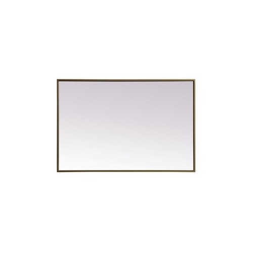 Elegant Decor Eternity Rectangle Modern MDF Wood/Iron Mirror in Brass - Picture 3 of 11