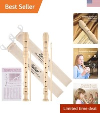 Soprano Recorder Set - Baroque German Fingering C Key - 2 Pack with Cleaning Kit