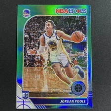 Jordan Poole RC 2019-20 NBA Hoops Premium Stock Green Prizm #223