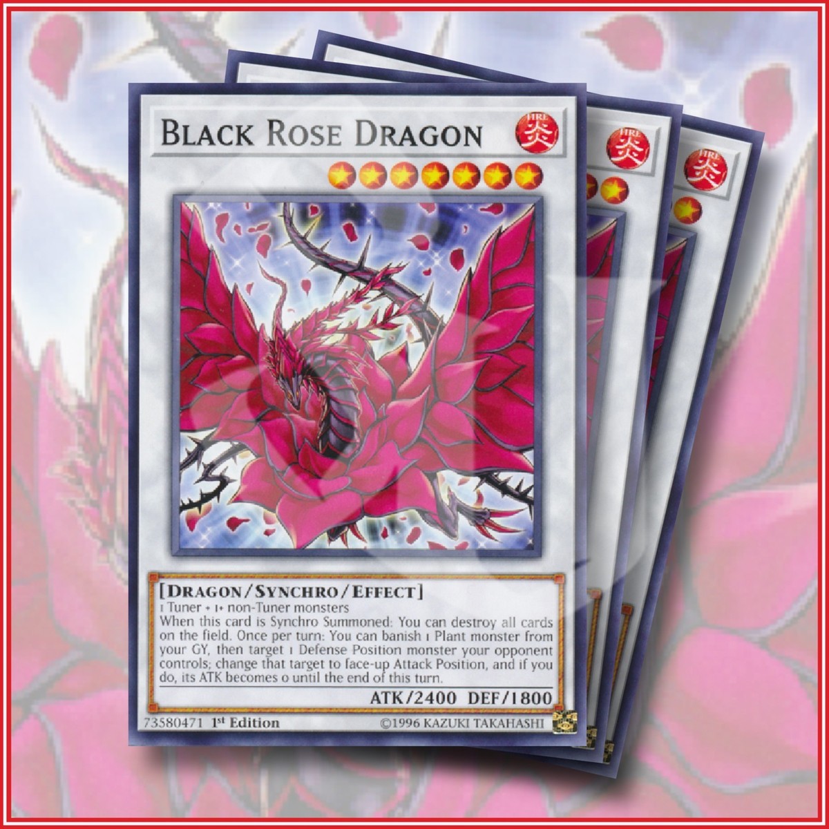 YuGiOh BLACK ROSE DRAGON x3 | 1st Edition Non Holo Foil Synchro