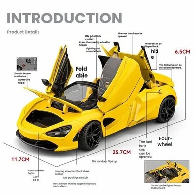 1:18 McLaren 720S Diecast Modellauto - Alu Supercar Spielzeug Geschenk mit Beleuchtung