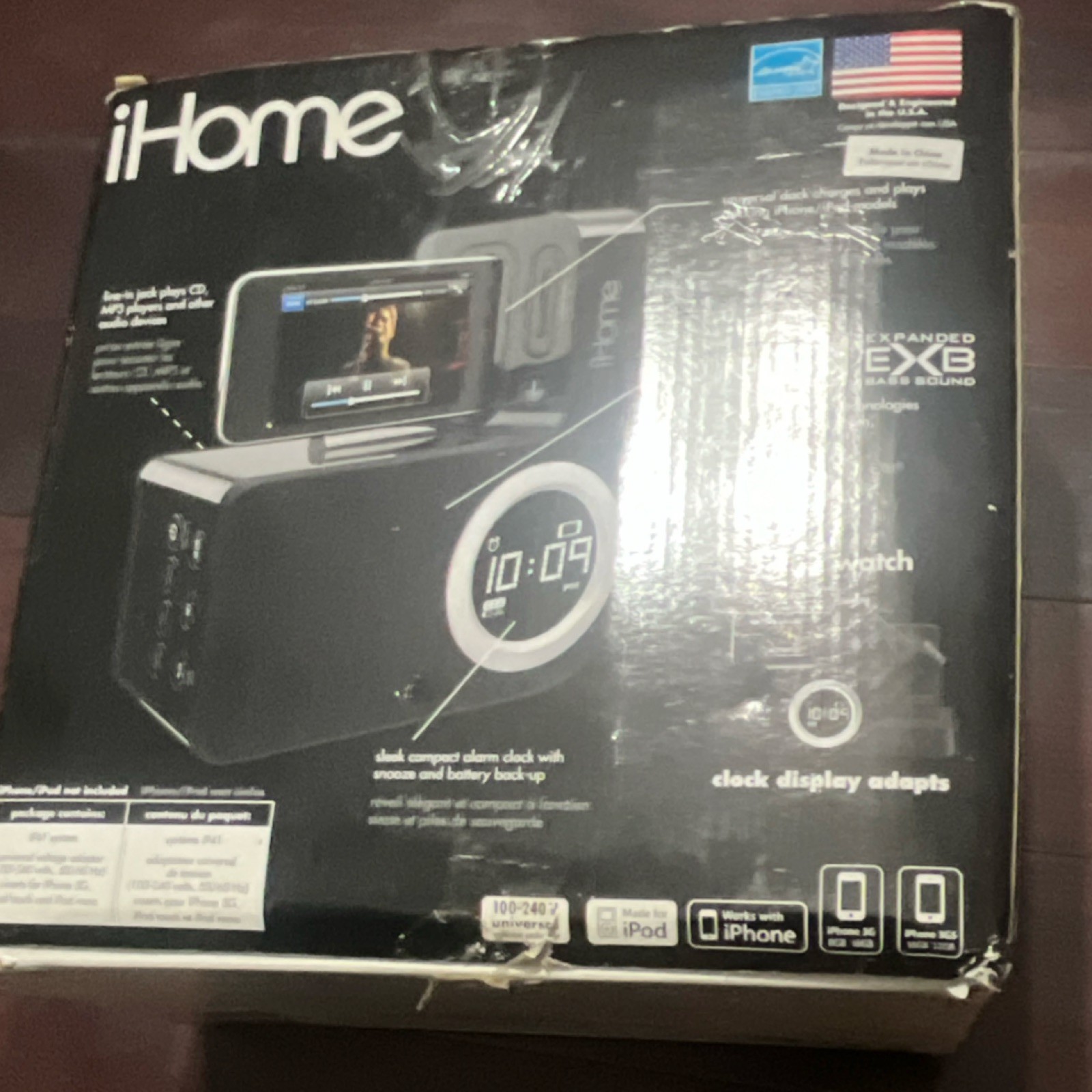 iHome iP41 Rotating Digital Clock Radio for iPhone/iPod Black with Charging Dock
