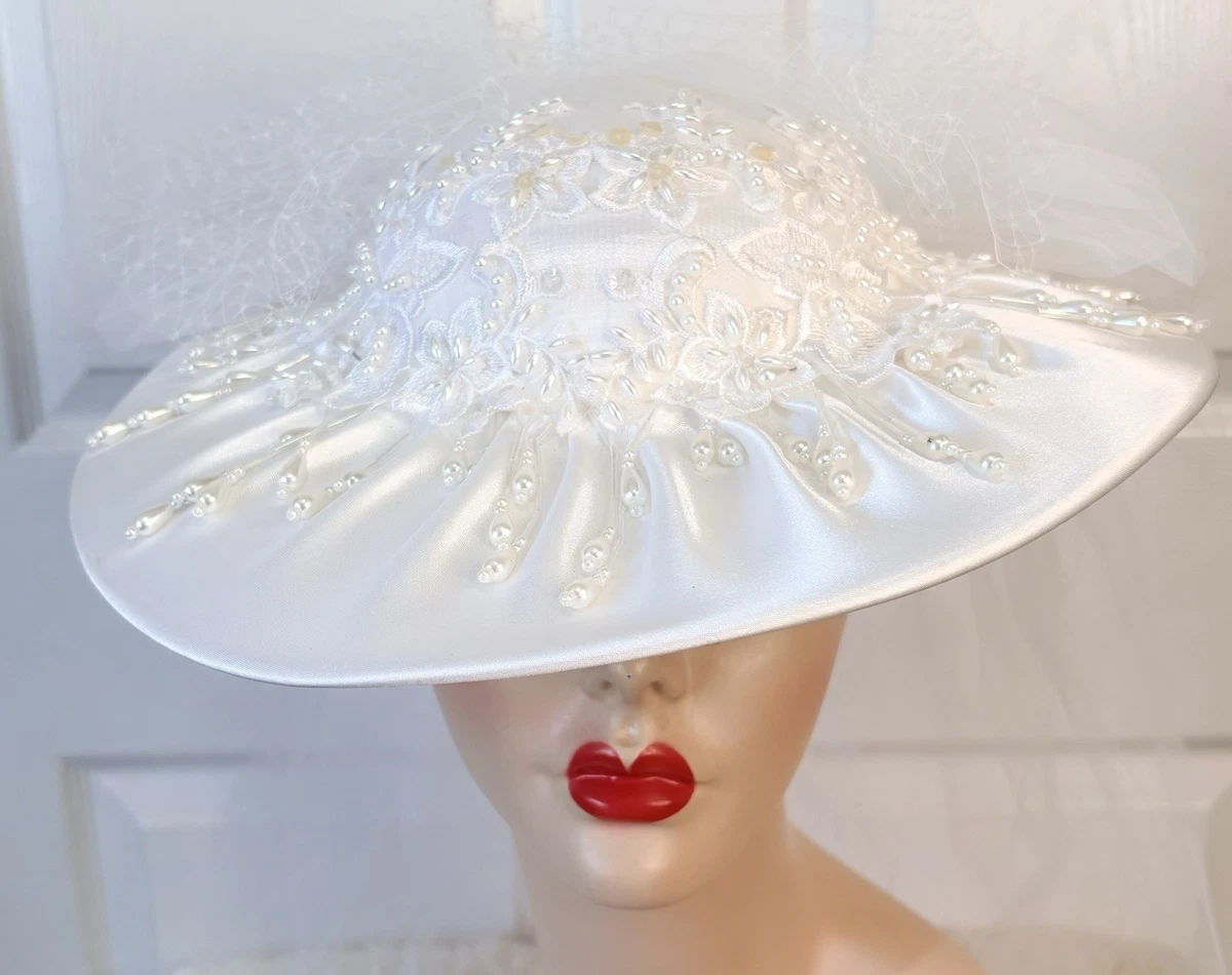Satin White Vintage Hats for Women for sale | eBay display picture 2