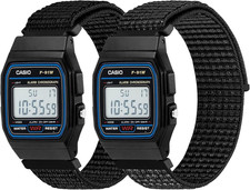 2 Pack Nylon Bands Compatible with Casio F-84/F-91W/F-94/A158/A168, Casio F-105/