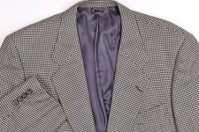 Vintage Hickey Freeman Boardroom Silk/Wool Houndstooth Blazer Jacket 44 R